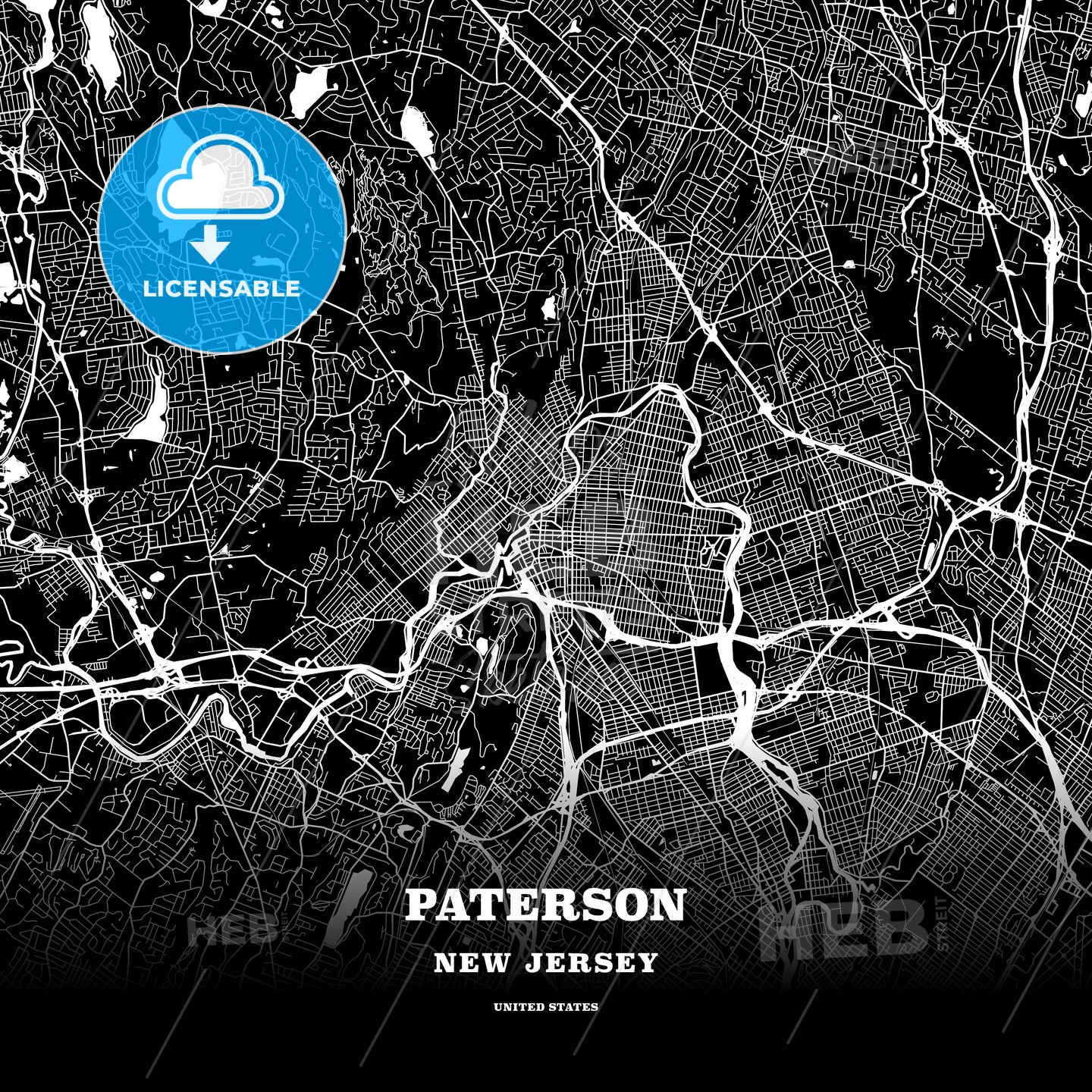 Paterson, New Jersey, USA map