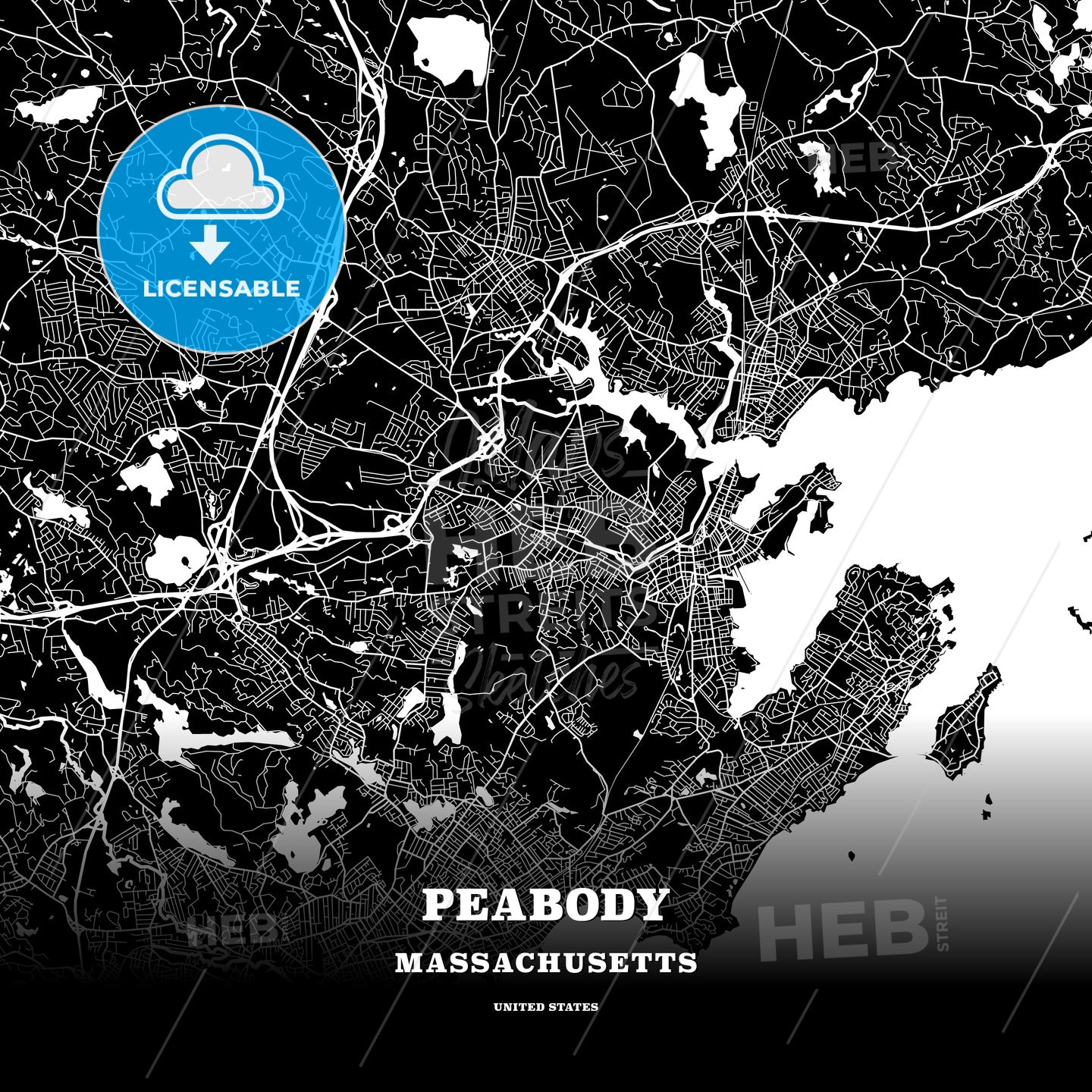 Peabody, Massachusetts, USA map