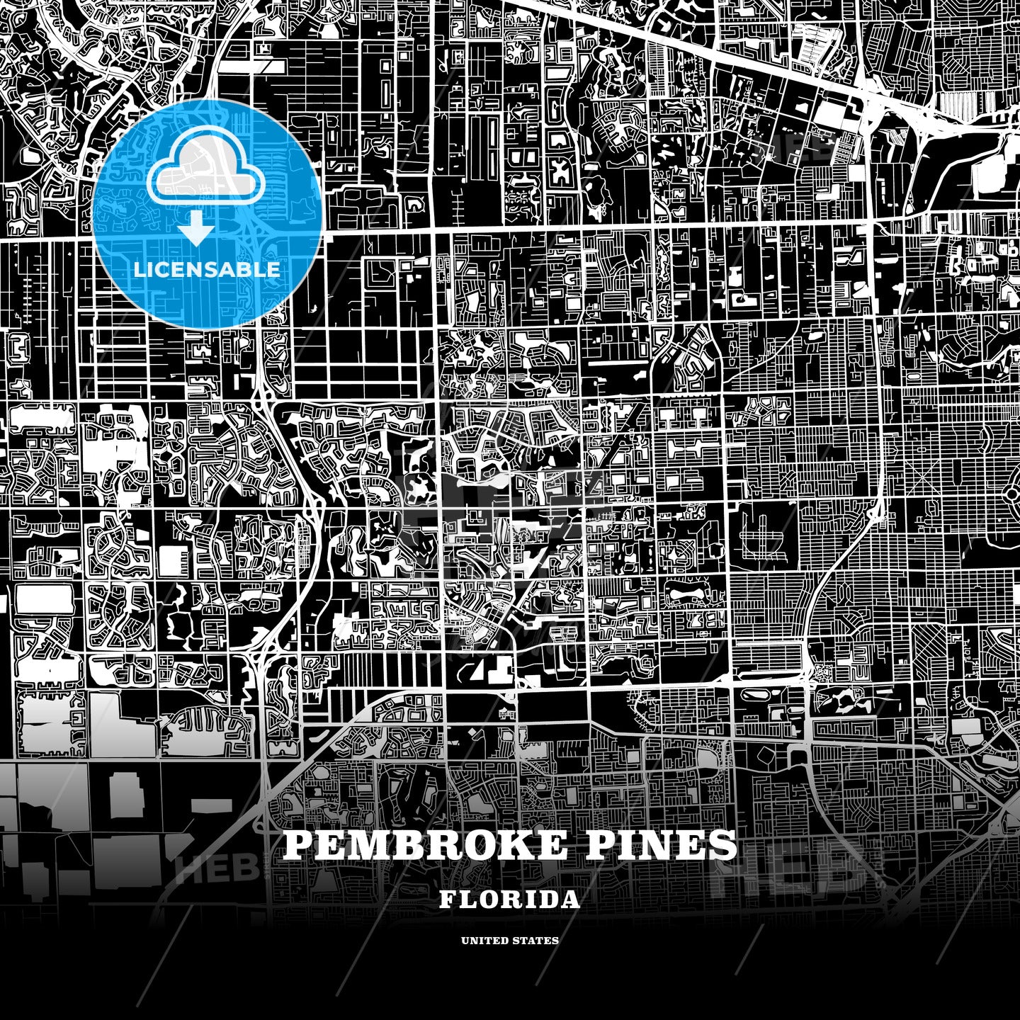 Pembroke Pines, Florida, USA map