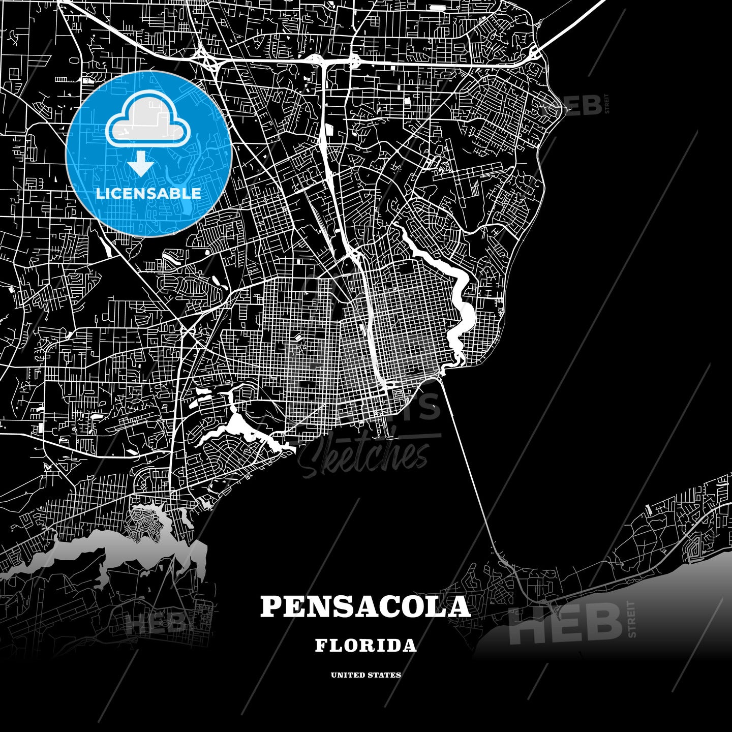 Pensacola, Florida, USA map