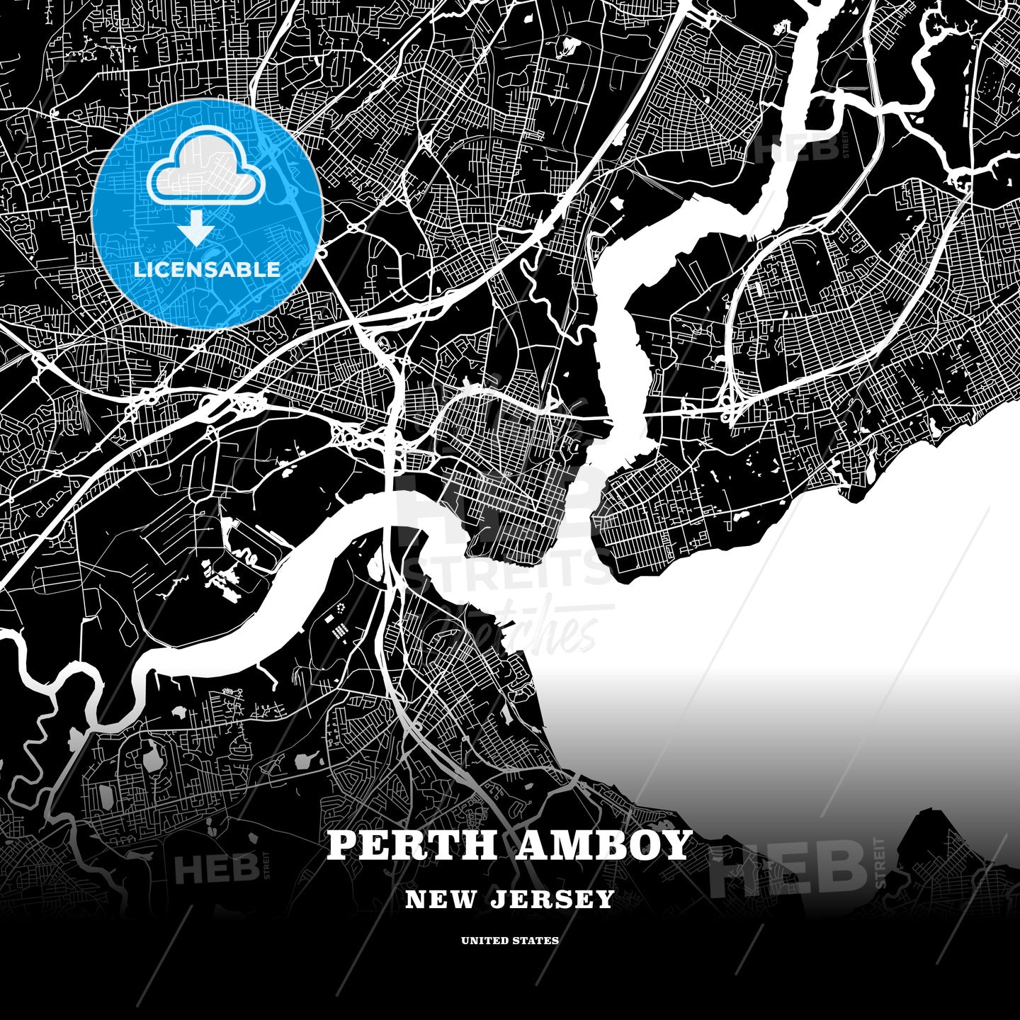 Perth Amboy, New Jersey, USA map