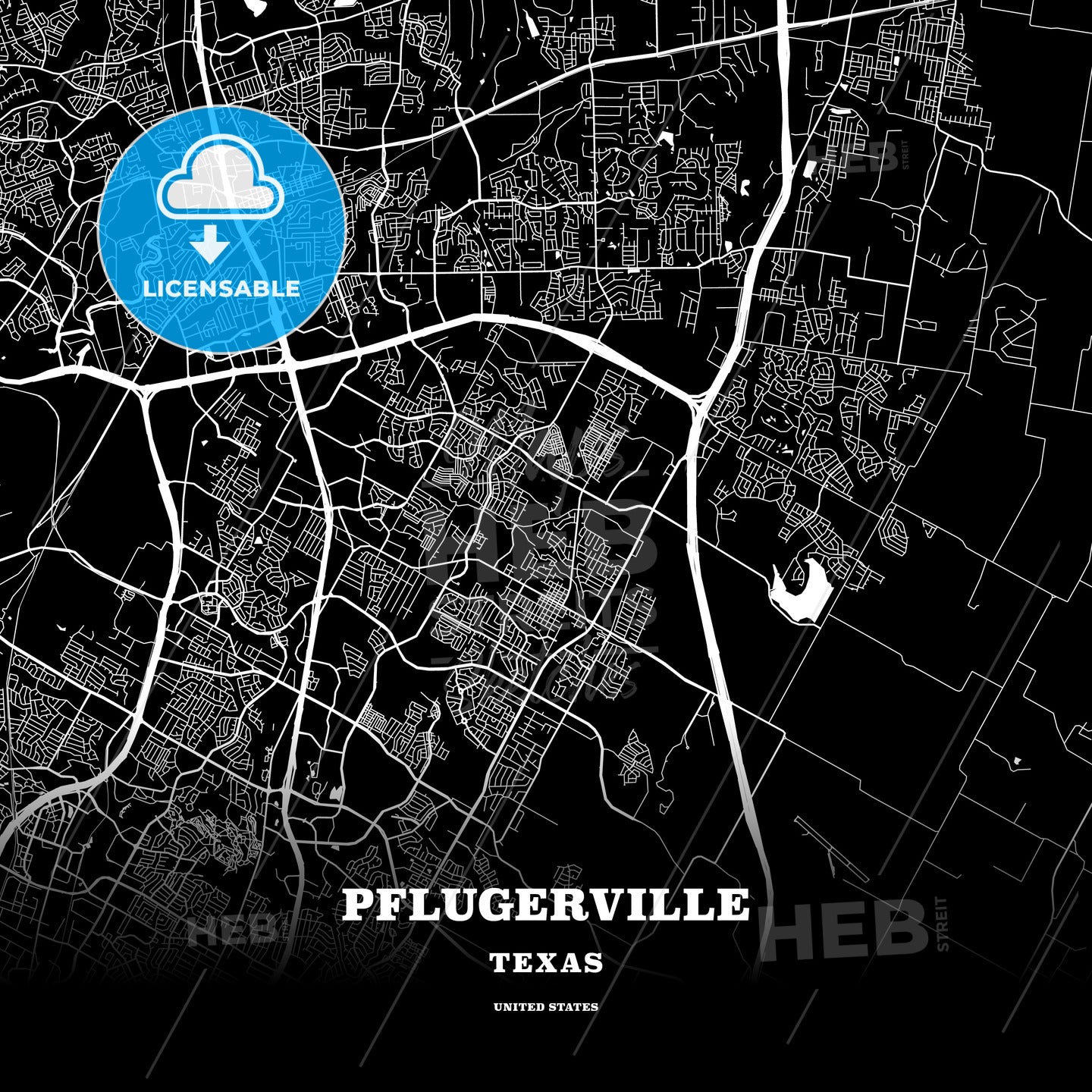 Pflugerville, Texas, USA map