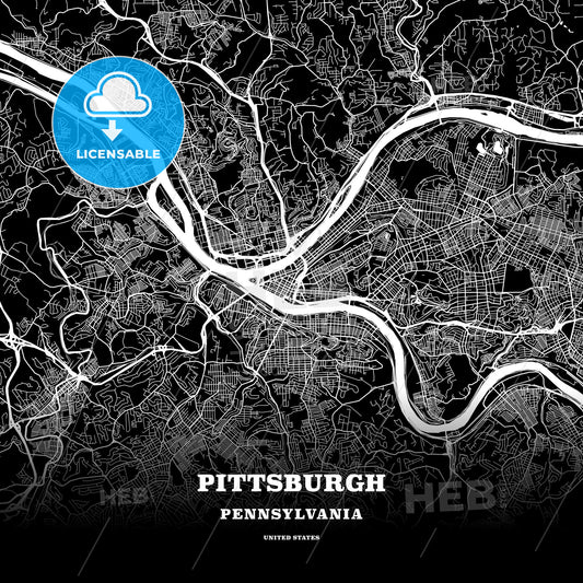 Pittsburgh, Pennsylvania, USA map