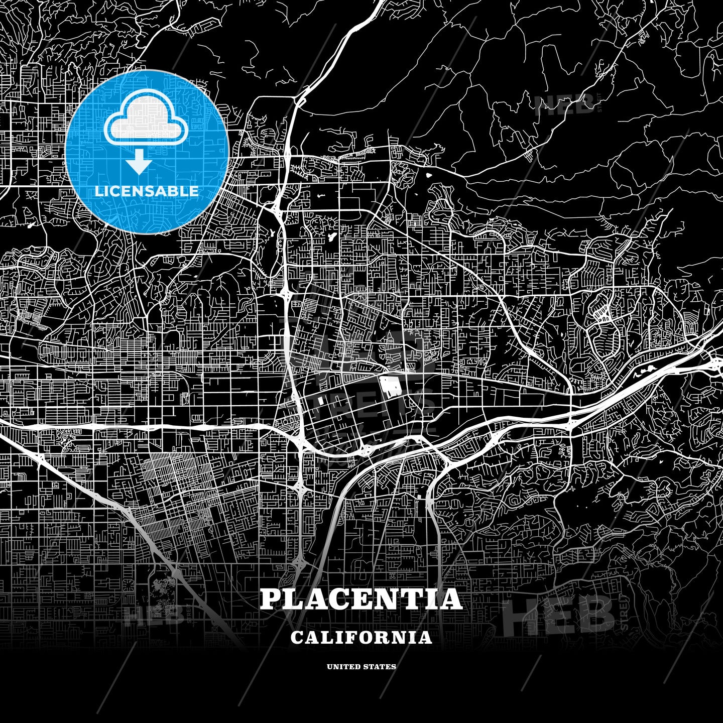 Placentia, California, USA map