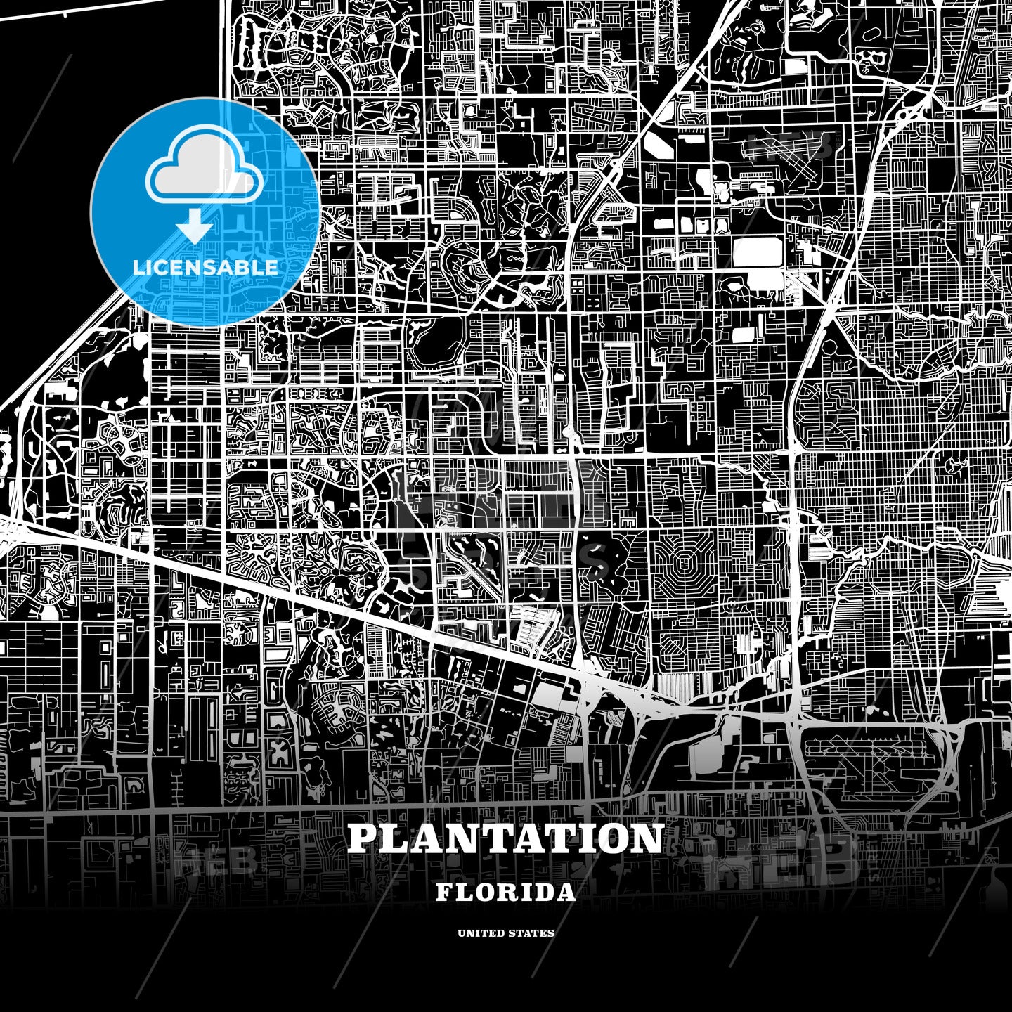 Plantation, Florida, USA map
