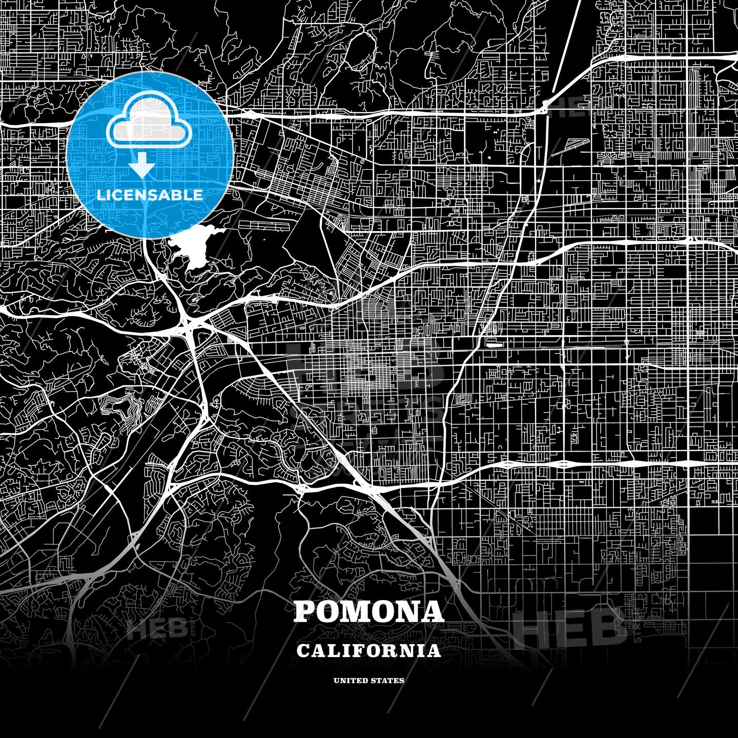 Pomona, California, USA map