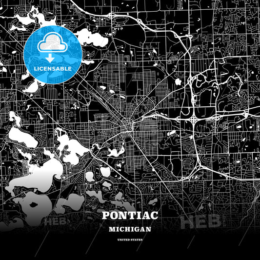 Pontiac, Michigan, USA map
