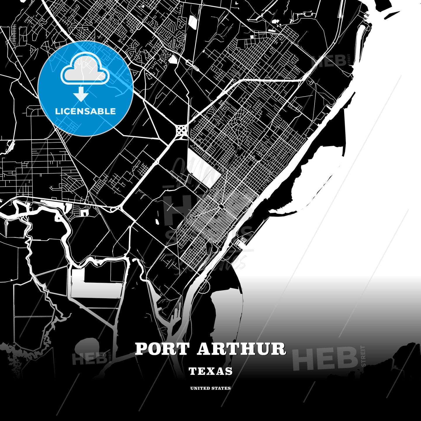 Port Arthur, Texas, USA map