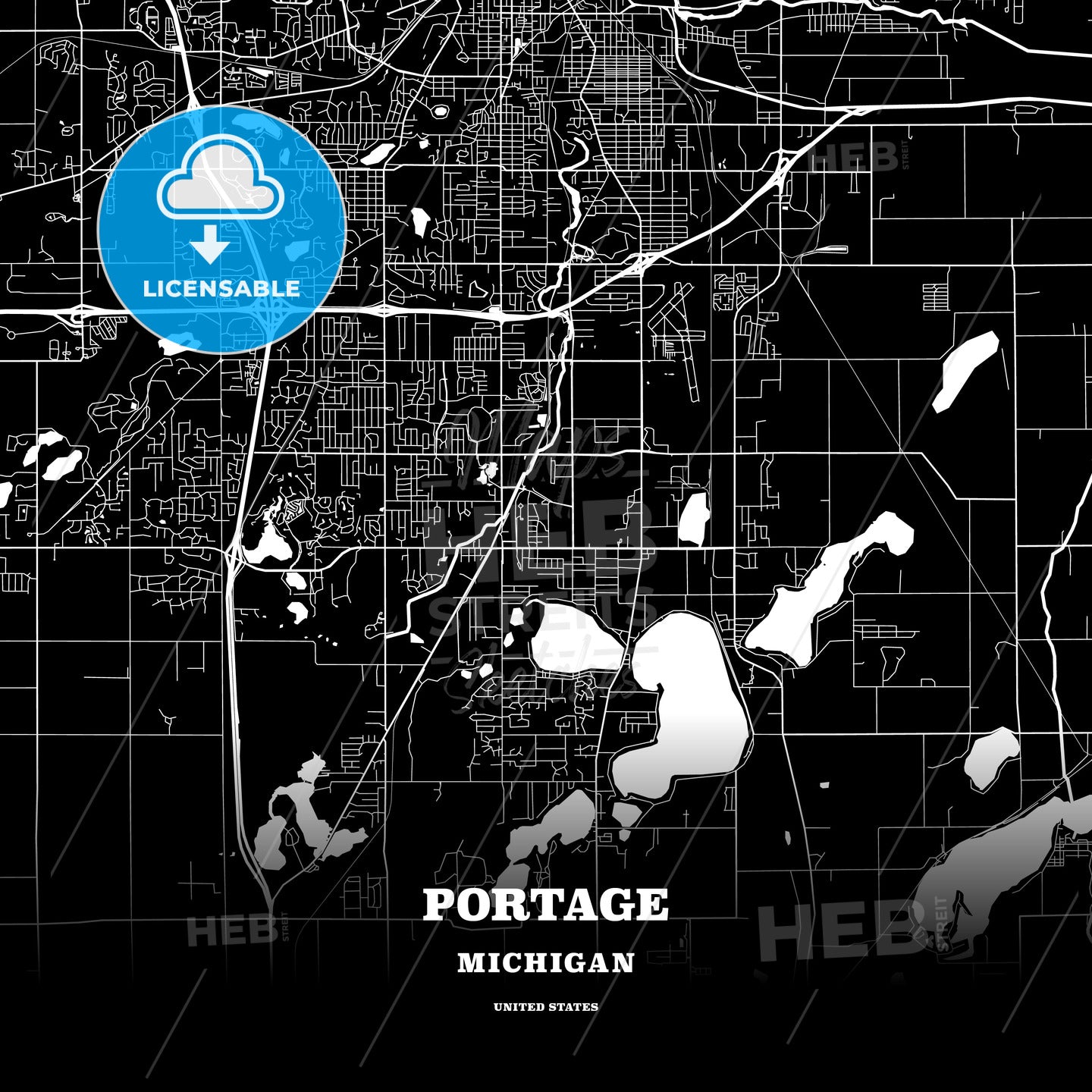 Portage, Michigan, USA map