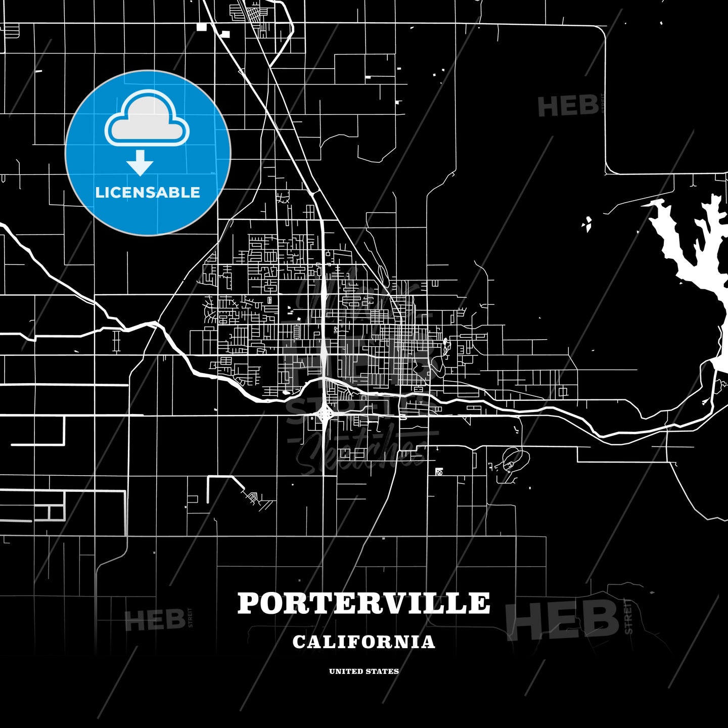 Porterville, California, USA map