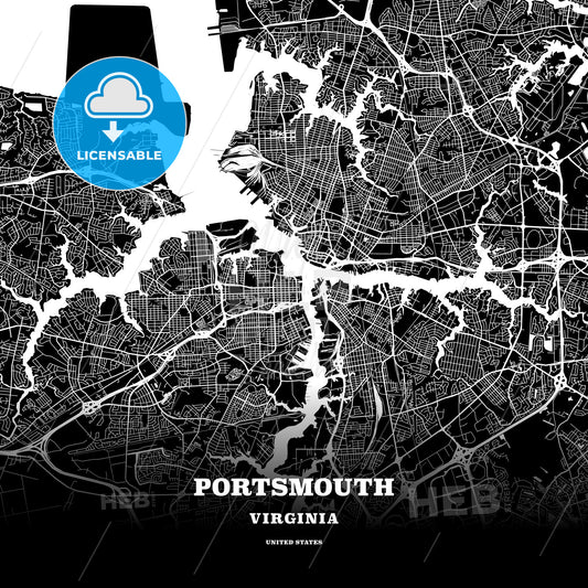 Portsmouth, Virginia, USA map