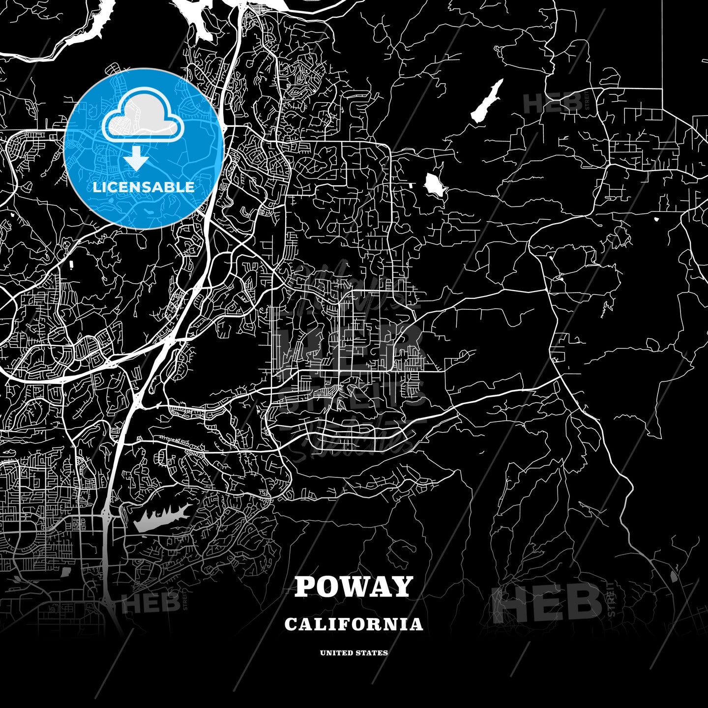 Poway, California, USA map