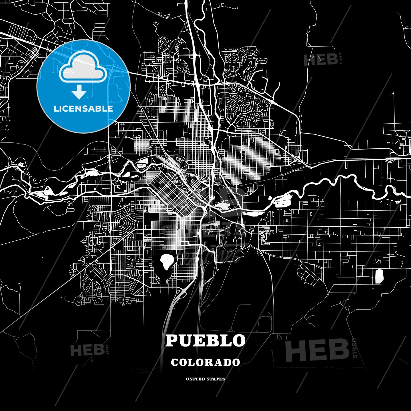 Pueblo, Colorado, USA map