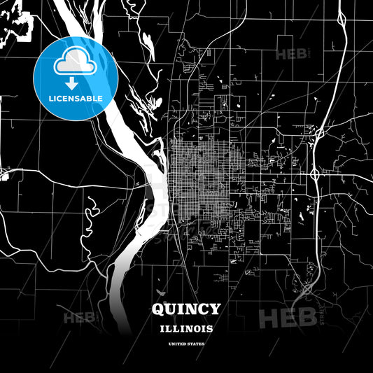 Quincy, Illinois, USA map
