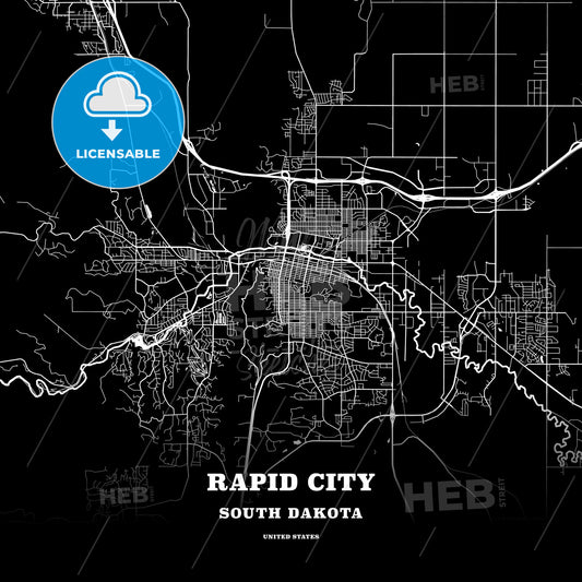 Rapid City, South Dakota, USA map