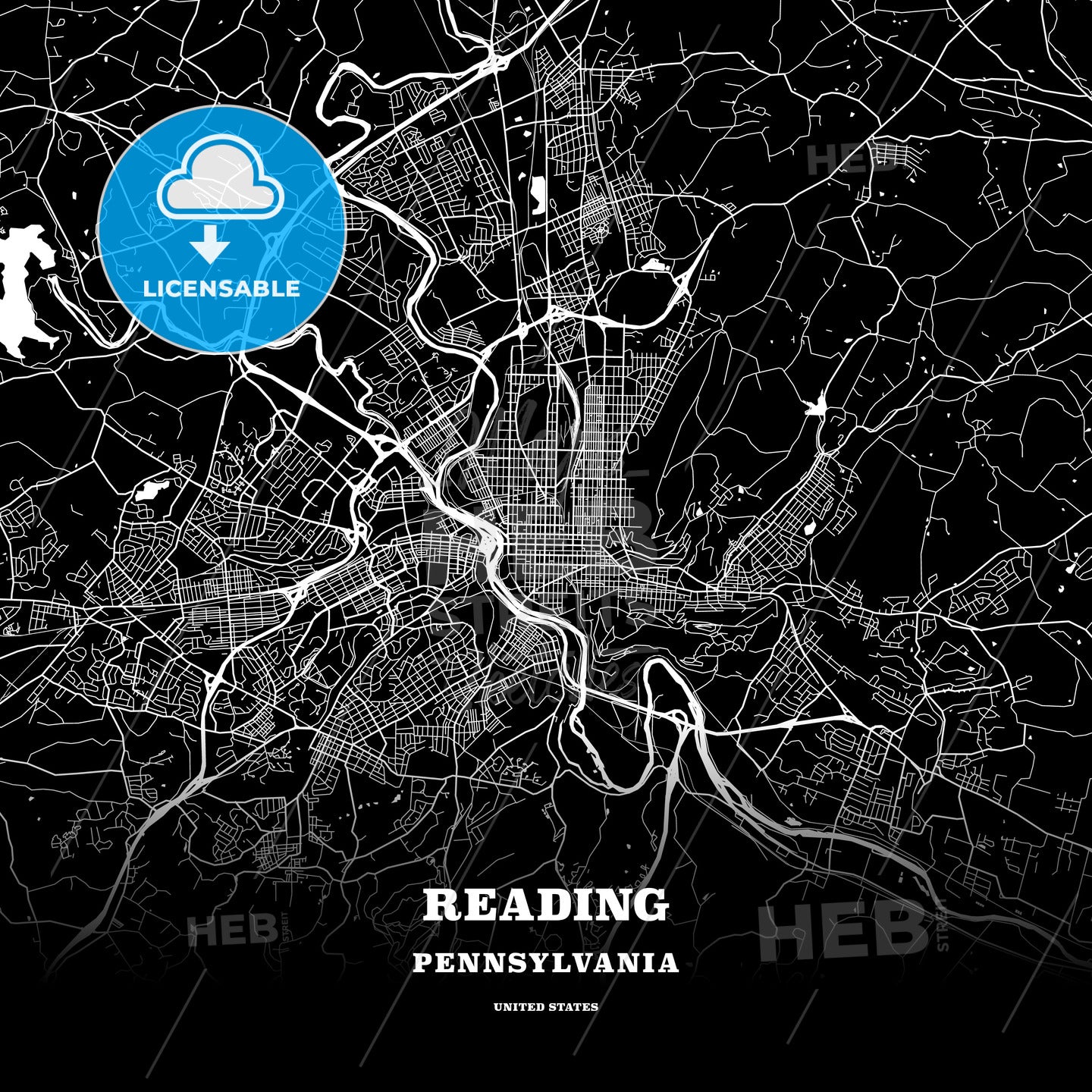 Reading, Pennsylvania, USA map