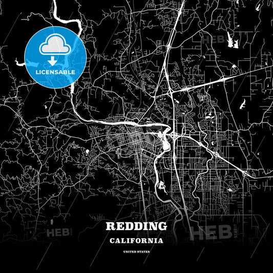 Redding, California, USA map