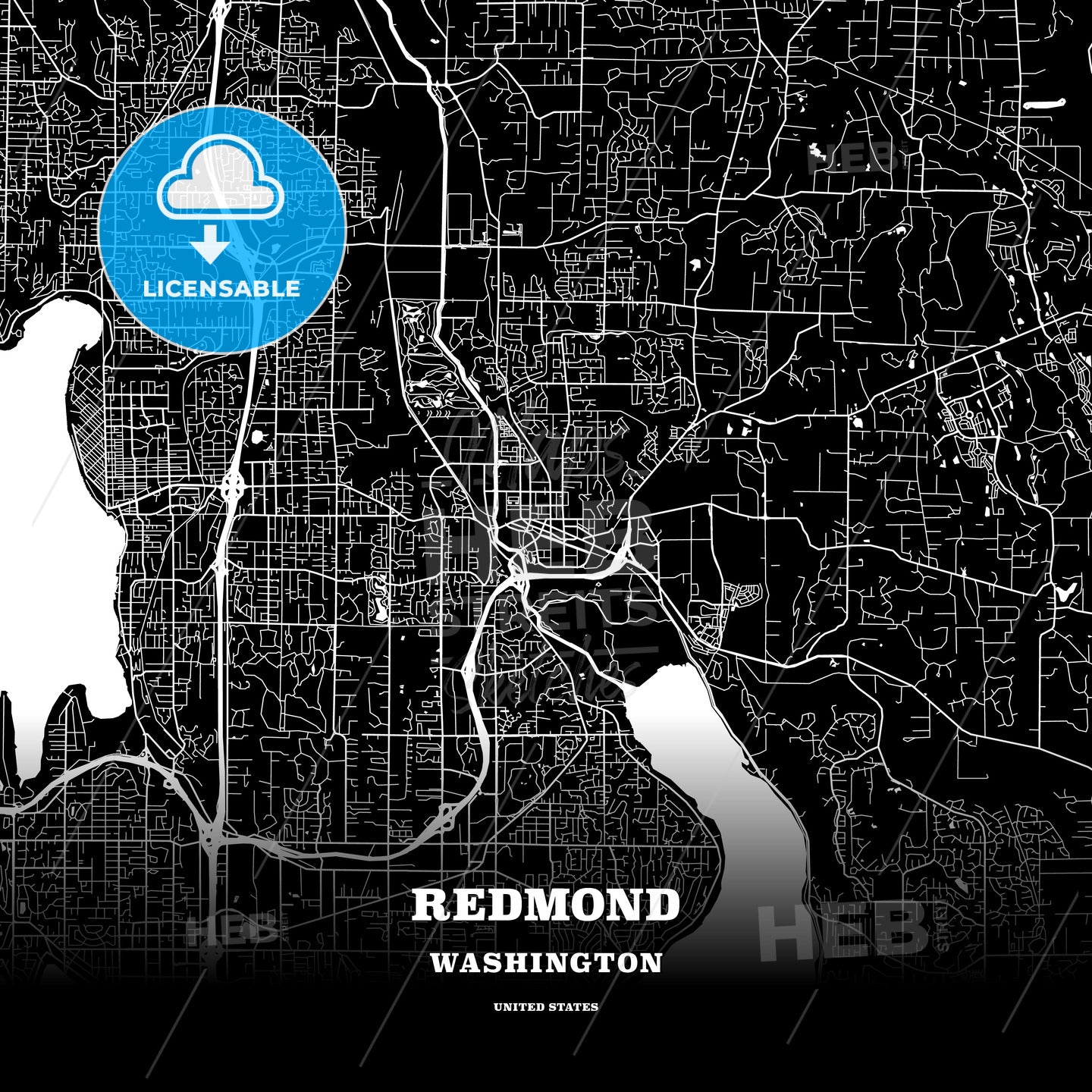 Redmond, Washington, USA map
