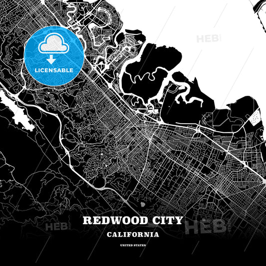 Redwood City, California, USA map