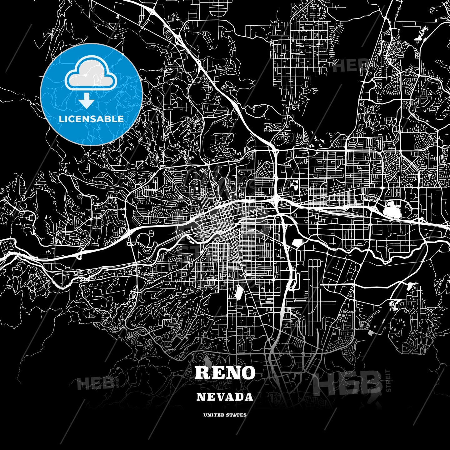 Reno, Nevada, USA map