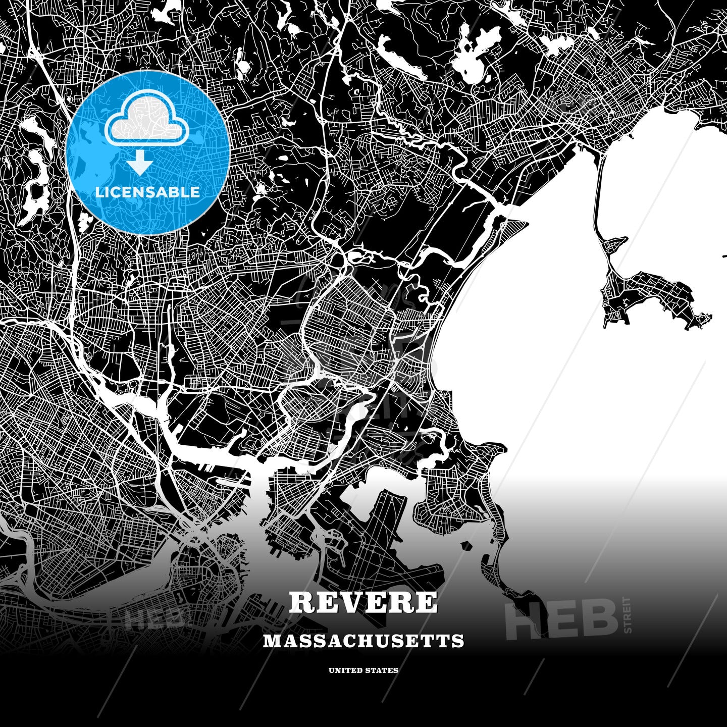 Revere, Massachusetts, USA map