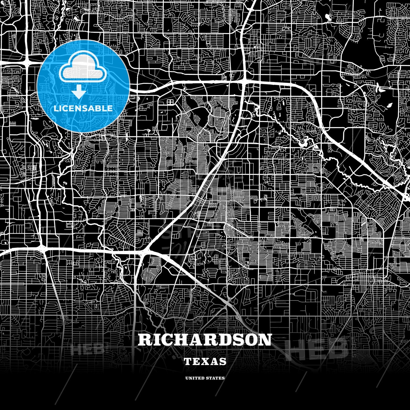 Richardson, Texas, USA map