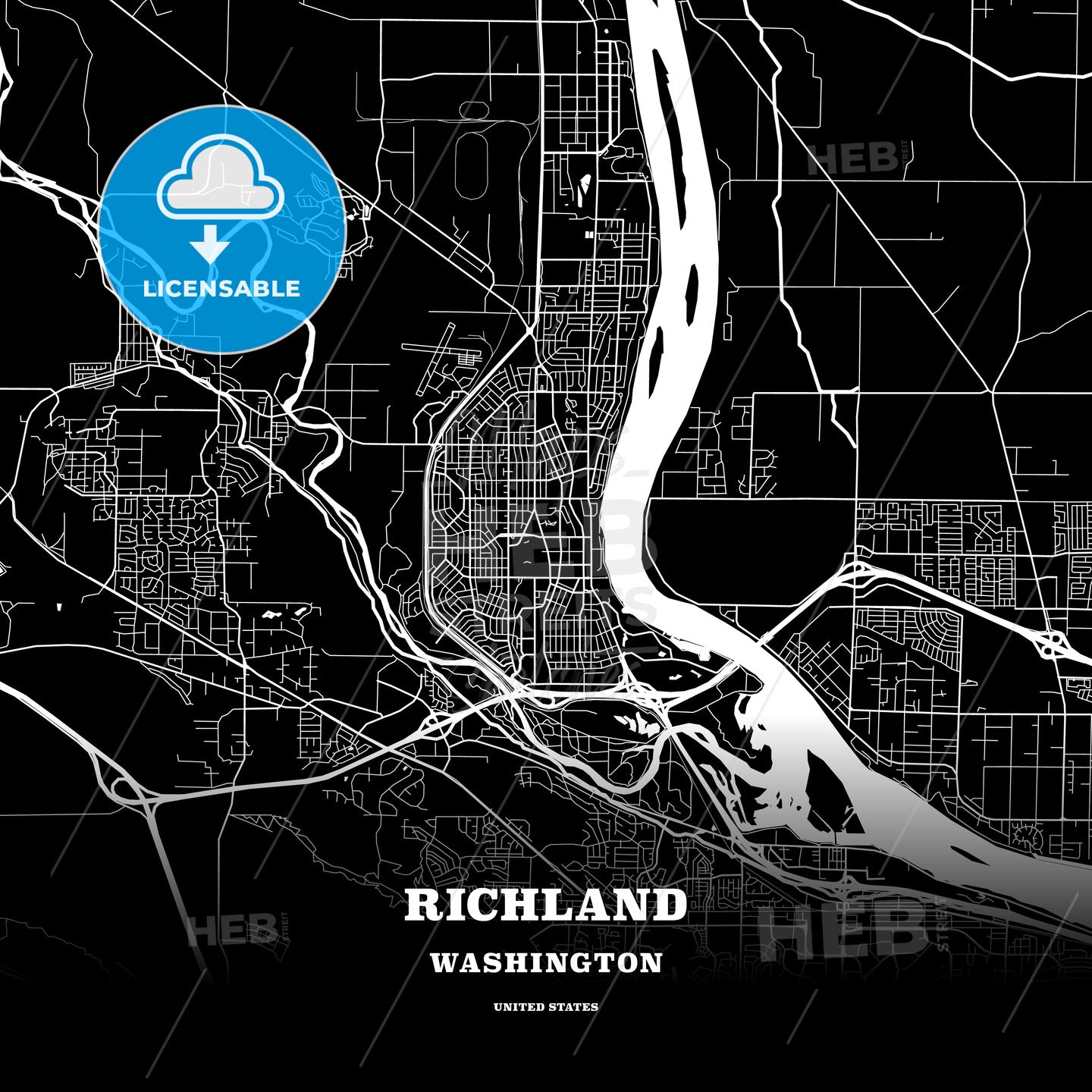 Richland, Washington, USA map