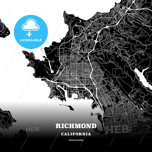 Richmond, California, USA map