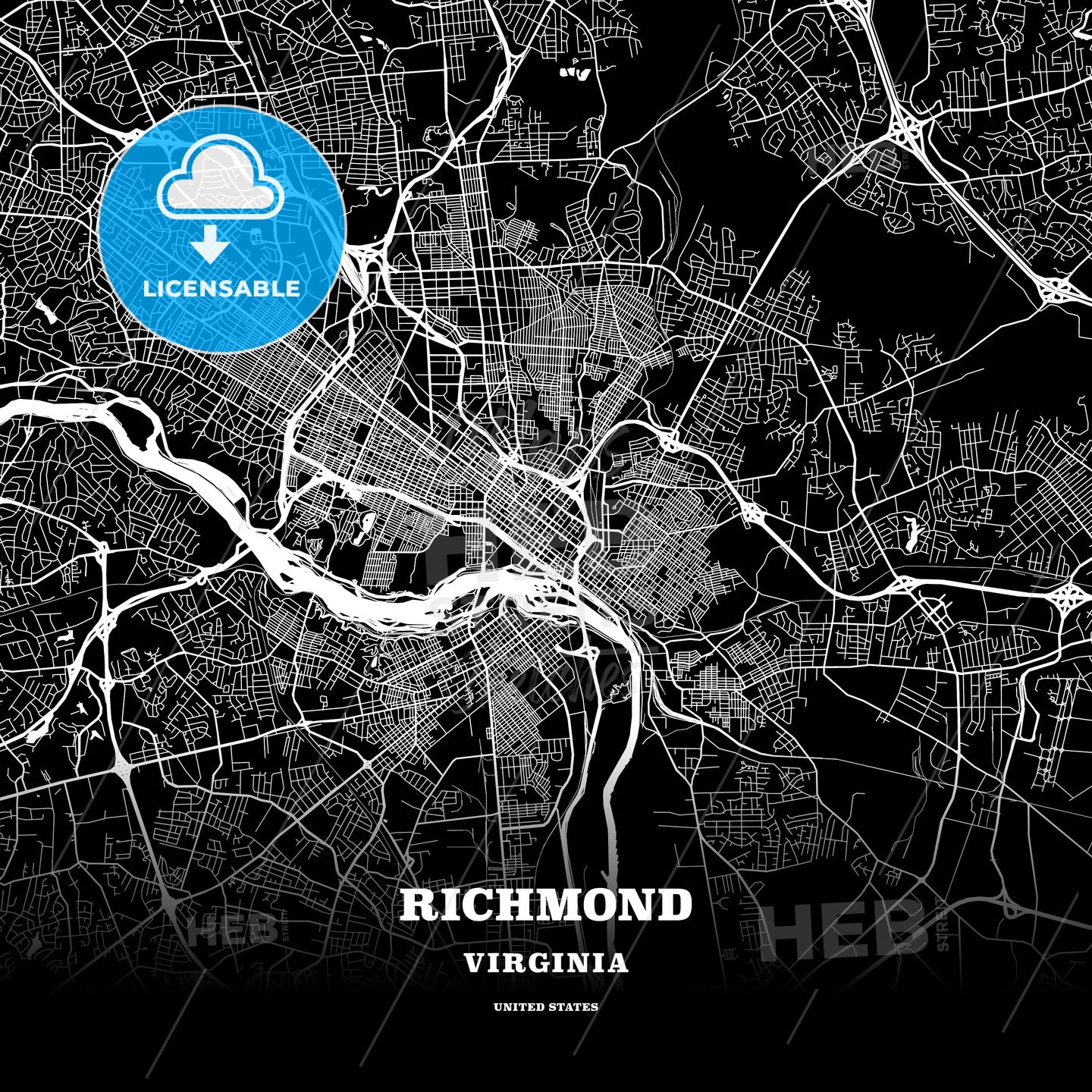 Richmond, Virginia, USA map