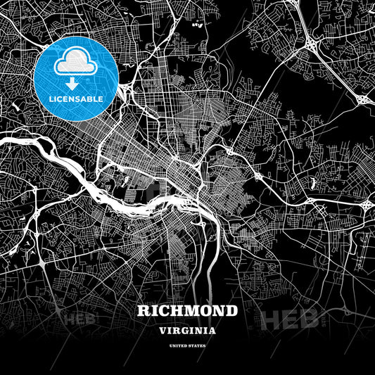 Richmond, Virginia, USA map