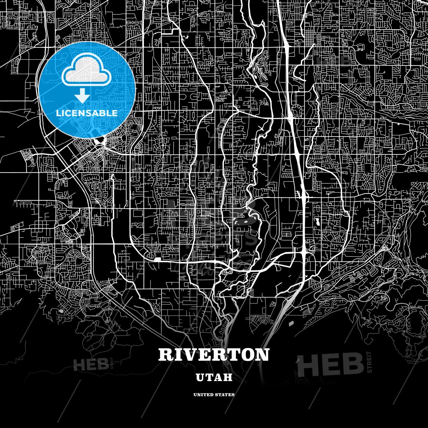 Riverton, Utah, USA map
