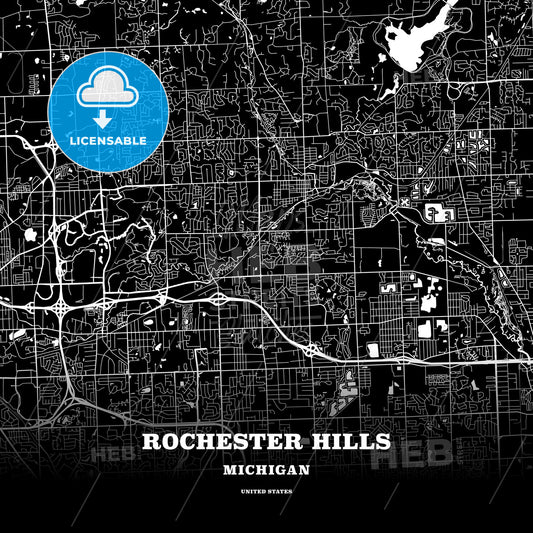 Rochester Hills, Michigan, USA map