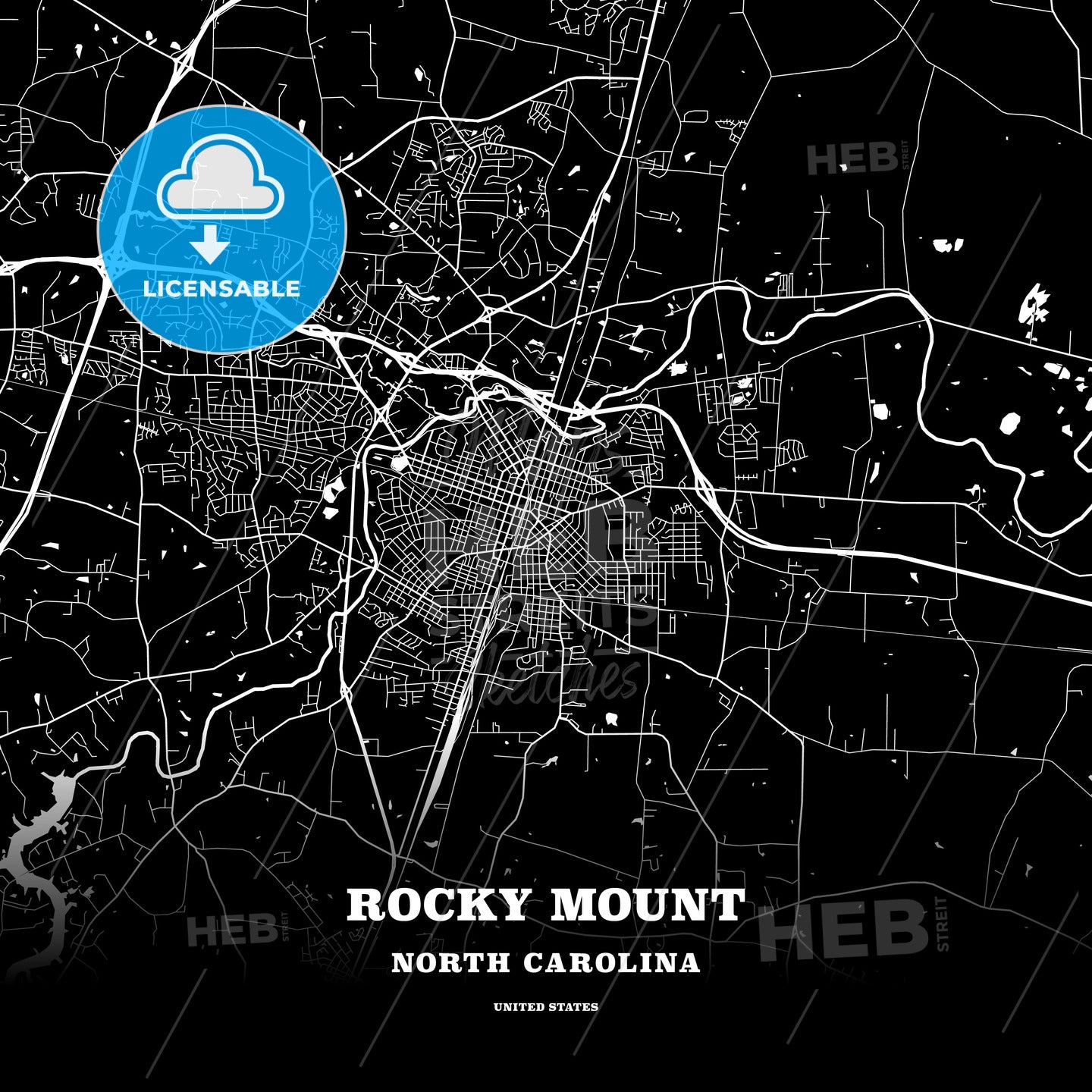 Rocky Mount, North Carolina, USA map