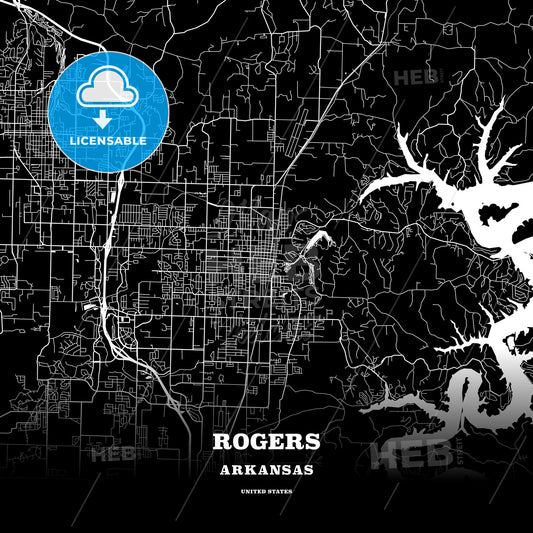 Rogers, Arkansas, USA map