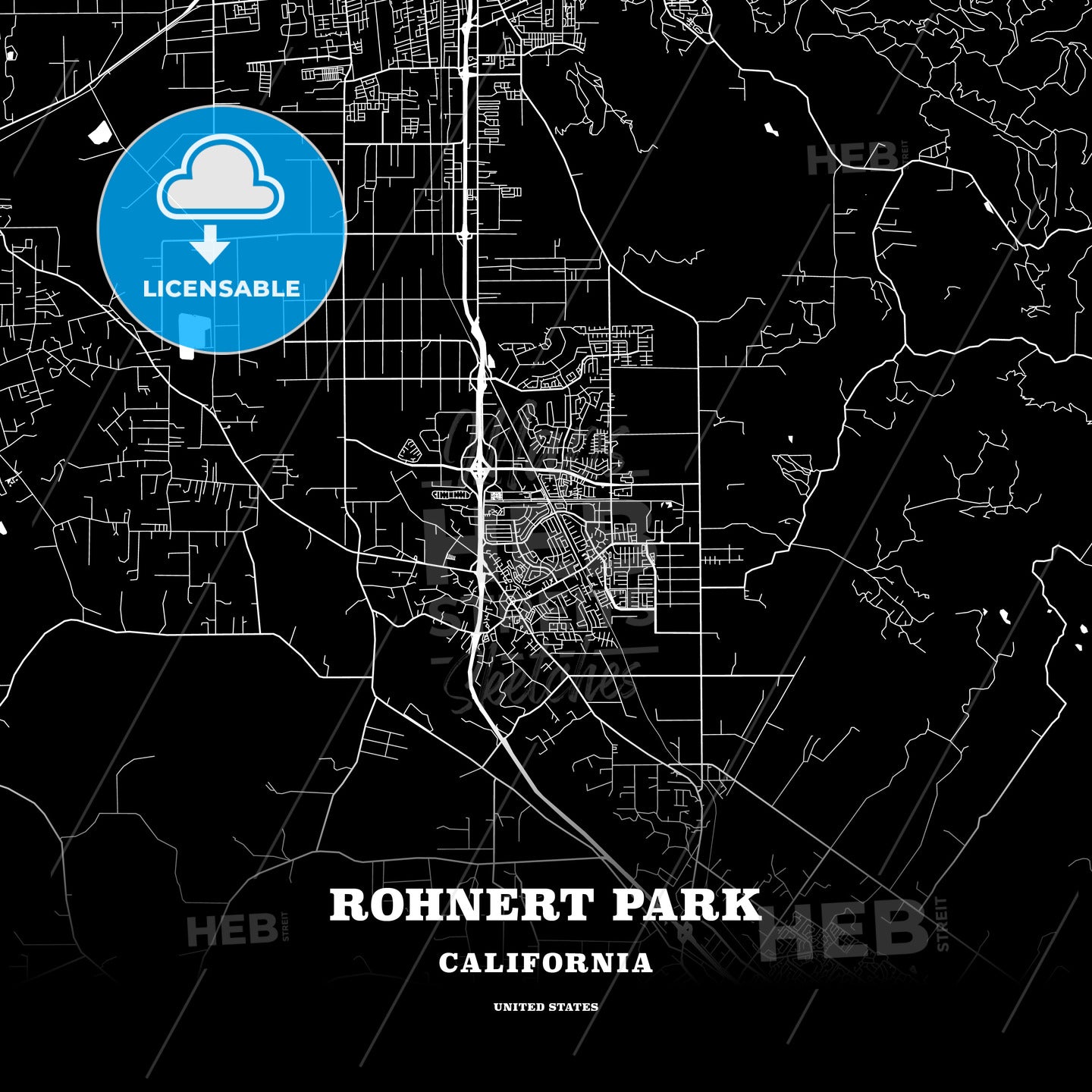 Rohnert Park, California, USA map