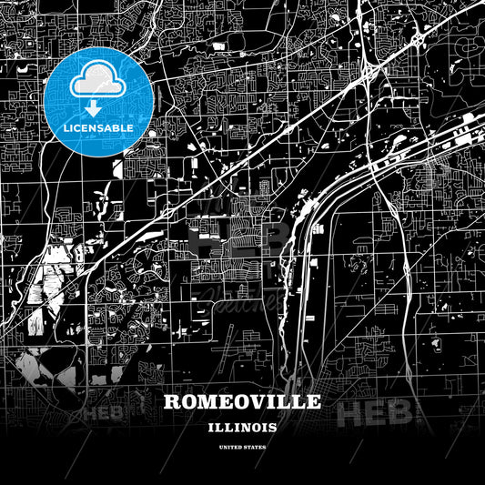 Romeoville, Illinois, USA map