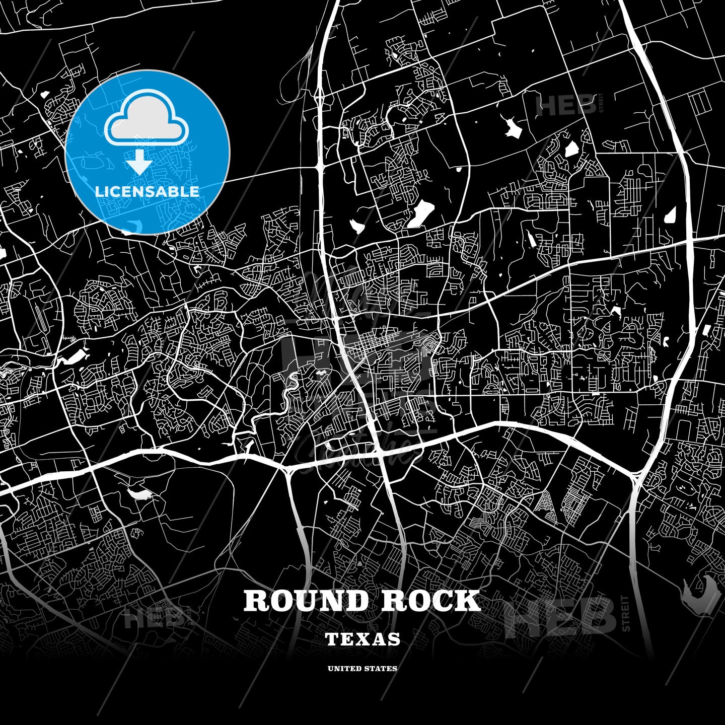 Round Rock, Texas, USA map