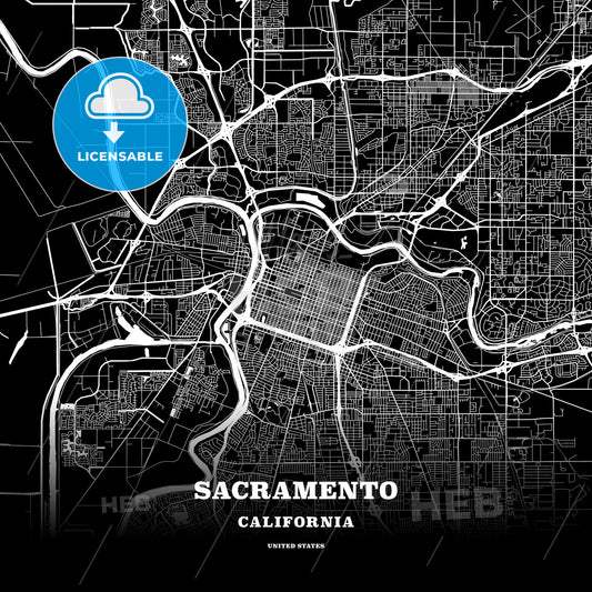 Sacramento, California, USA map