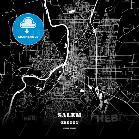 Salem, Oregon, USA map