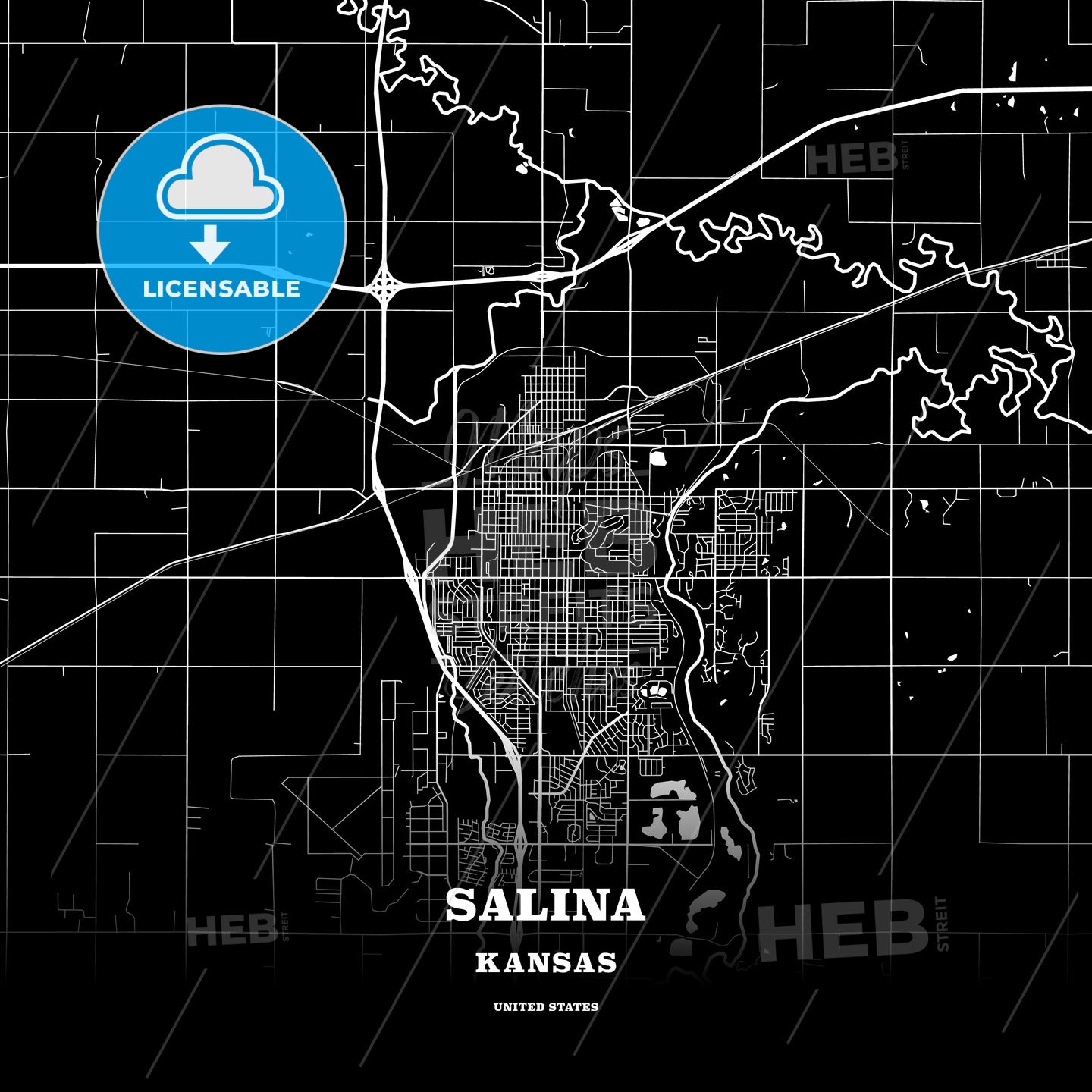 Salina, Kansas, USA map