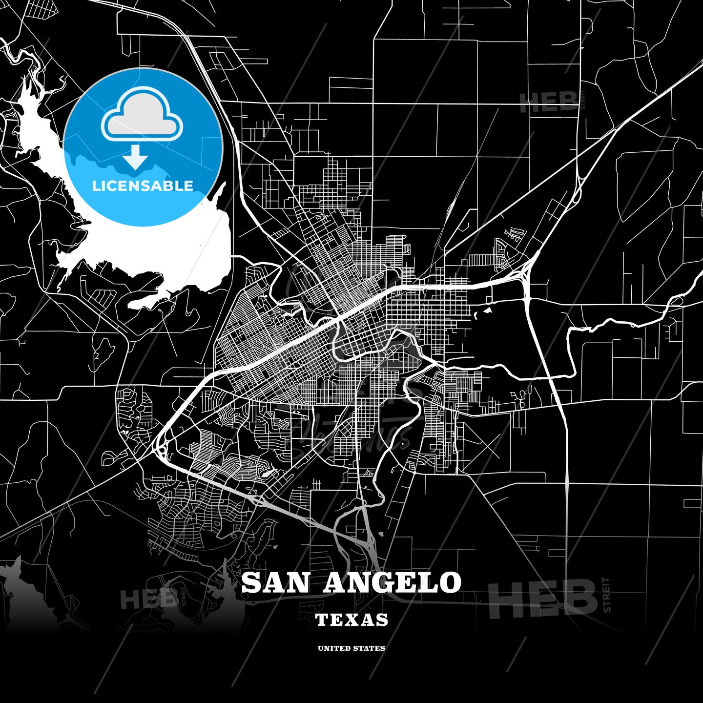 San Angelo, Texas, USA map
