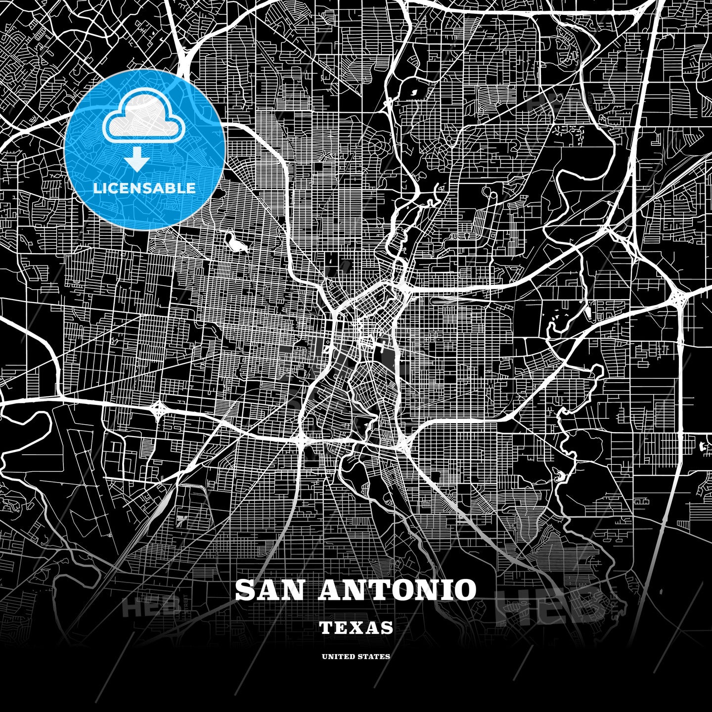 San Antonio, Texas, USA map