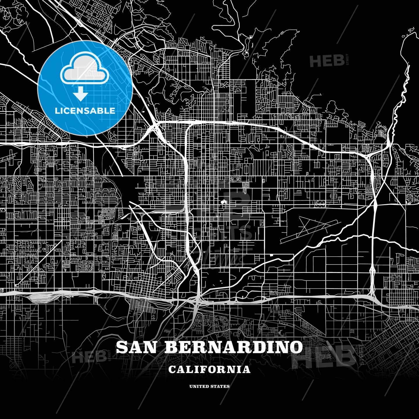 San Bernardino, California, USA map