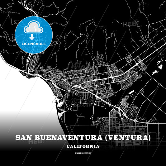 San Buenaventura, California, USA map
