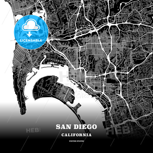 San Diego, California, USA map
