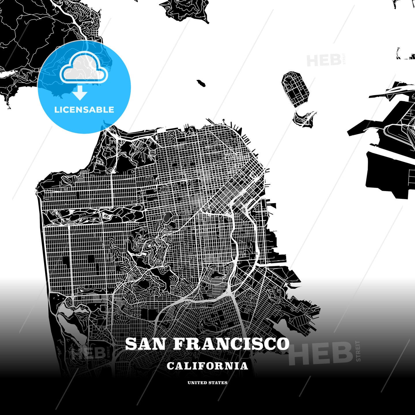 San Francisco, California, USA map