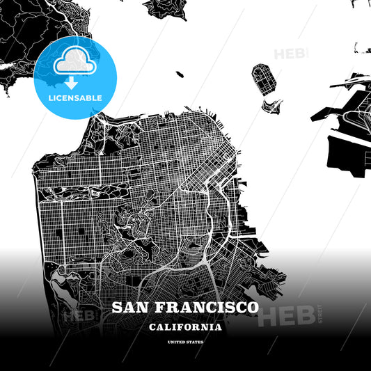 San Francisco, California, USA map