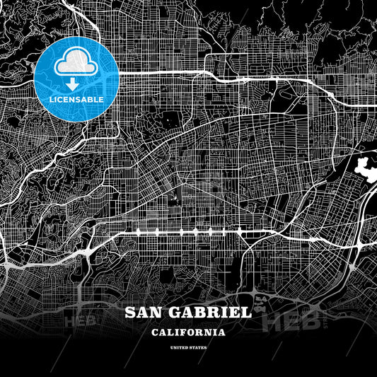 San Gabriel, California, USA map