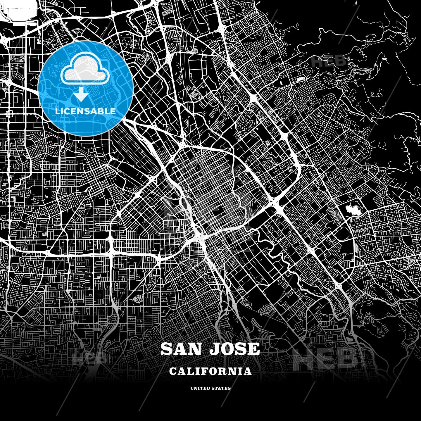 San Jose, California, USA map