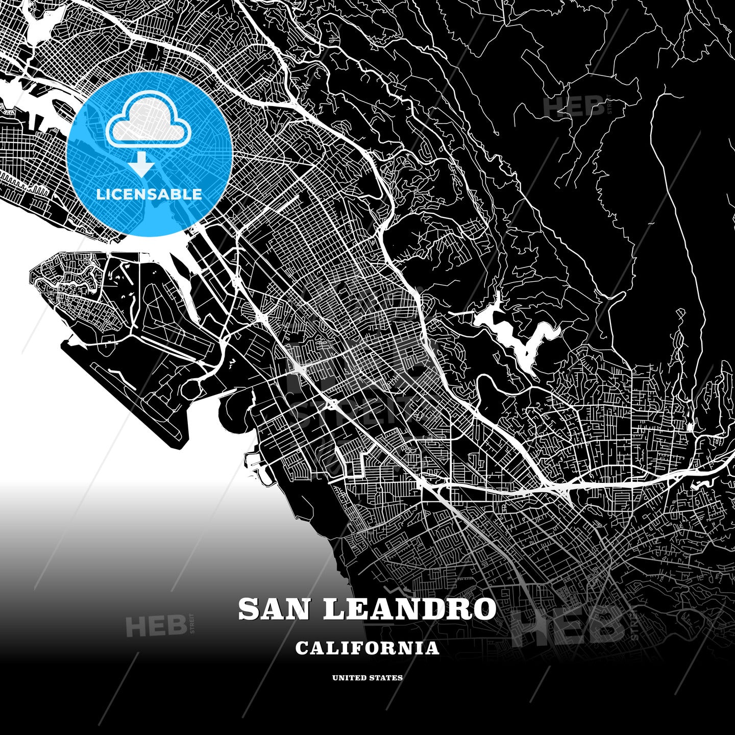 San Leandro, California, USA map
